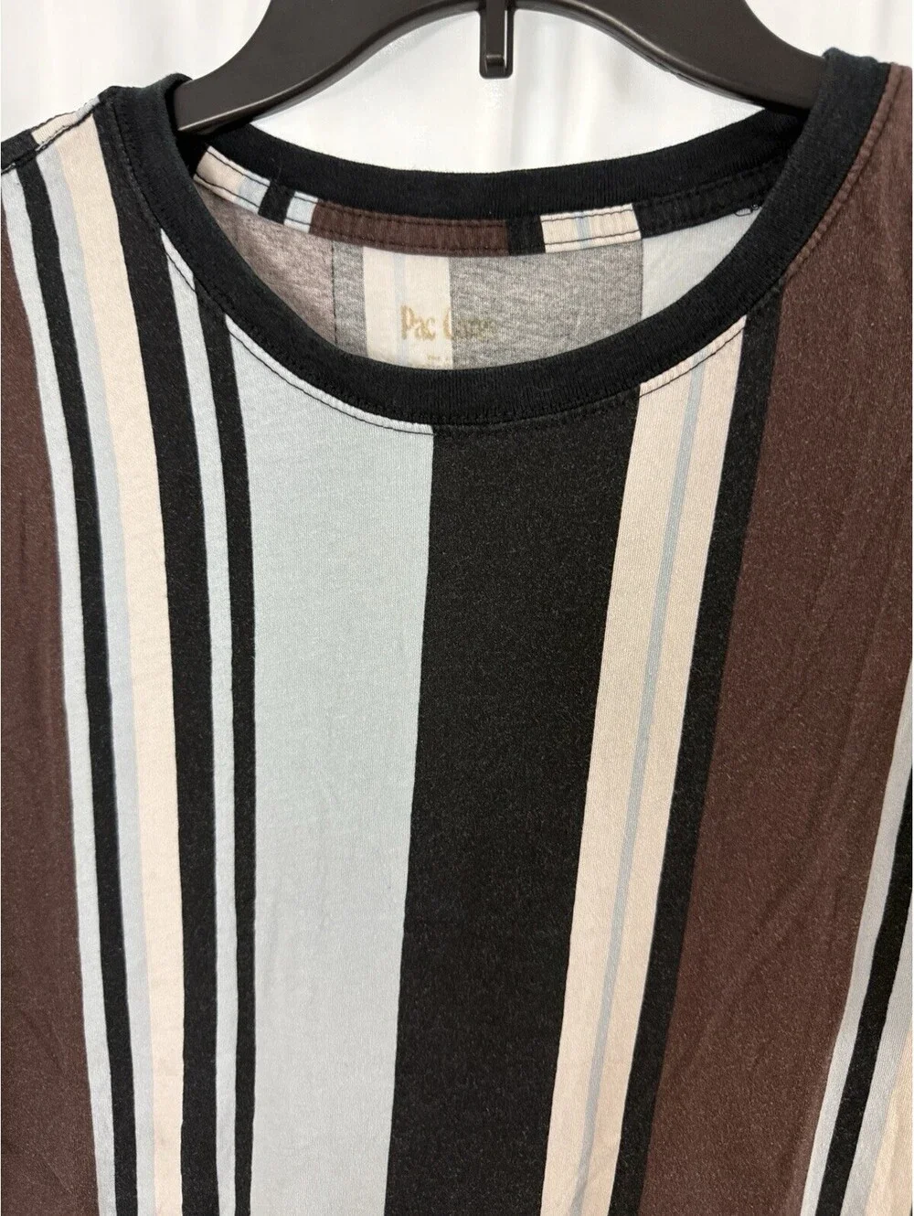 Pac Sun Striped T-Shirt Men’s Multicolor Cotton Size L FREE SHIPPING